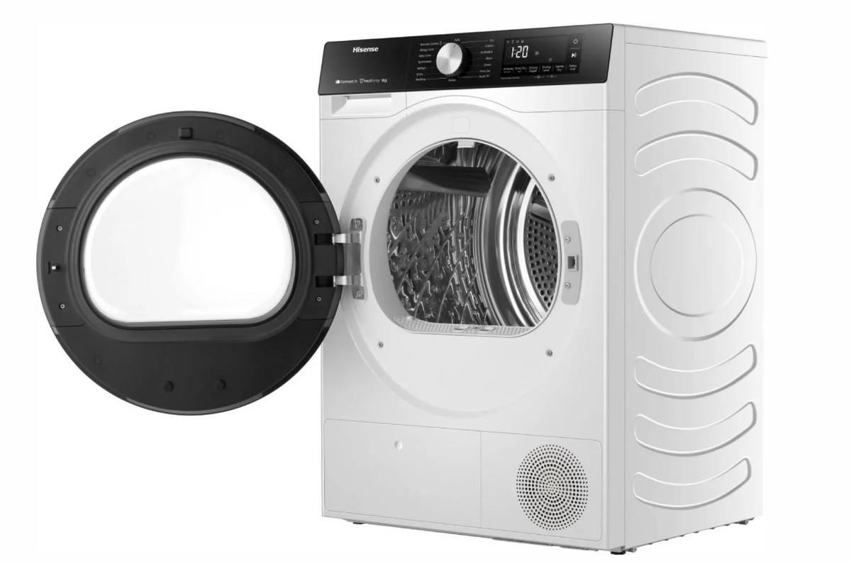 Hisense DH3S802BW2 – Warmtepompdroger – 8 kg – Energieklasse D – Wit