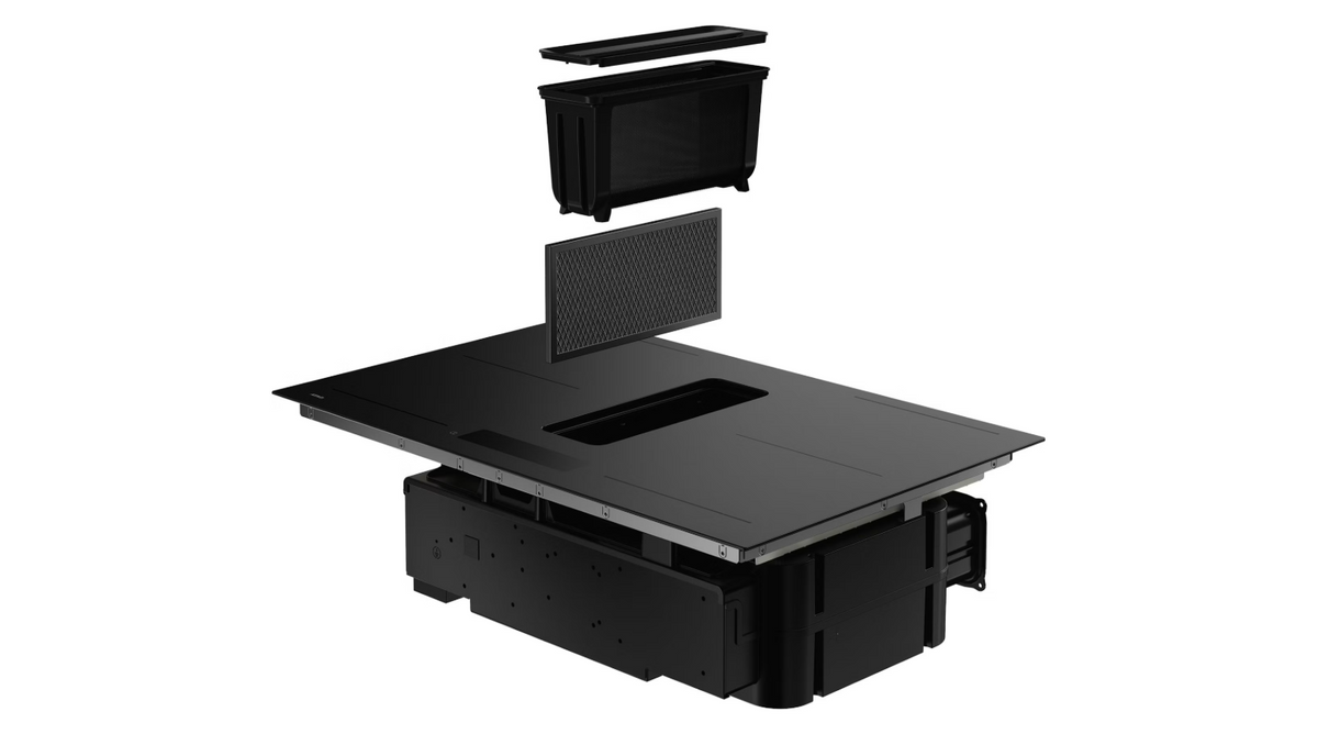 ATAG HIDD88471FX – Inductiekookplaat met Geïntegreerde Afzuiging – 80 cm – 4 Kookzones – Zwart Glas