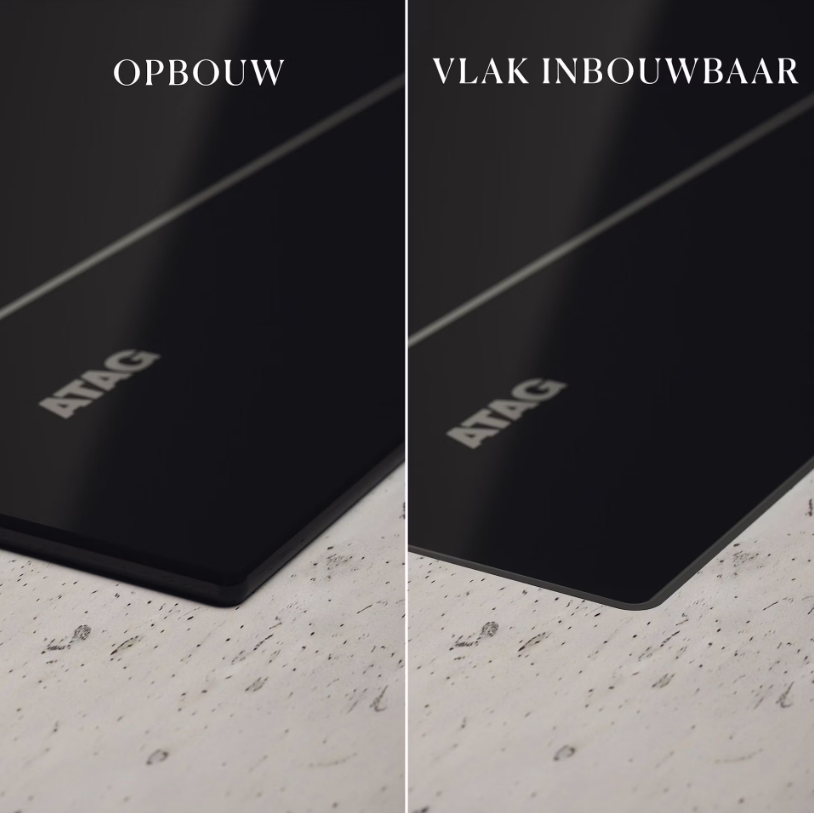 ATAG HIDD88471FX – Inductiekookplaat met Geïntegreerde Afzuiging – 80 cm – 4 Kookzones – Zwart Glas