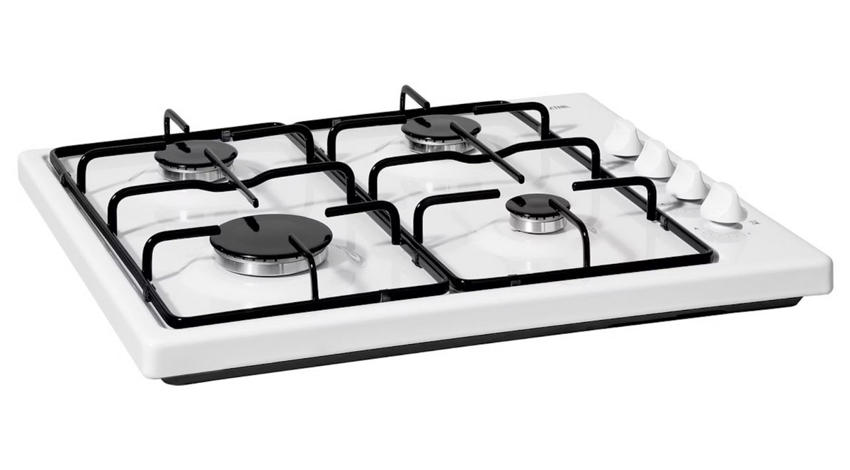 ETNA KGV158WIT – Vrijstaande Gaskookplaat – 58 cm – 4 Branders – Wit