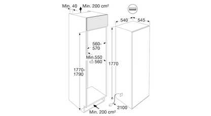 Pelgrim PKD28178 – Inbouw Koelkast – 294 Liter – 178 cm – Energieklasse D