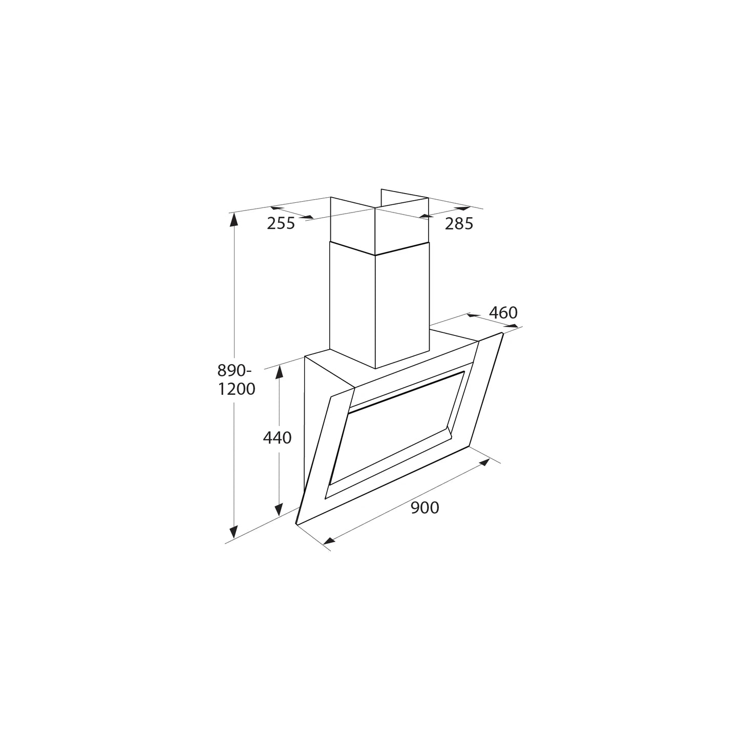 Atag WS90292FM - Afzuigkap - 646 m³/h - Diagonaal Matrix design