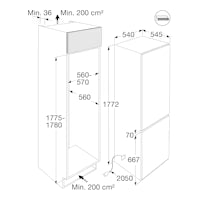 ATAG KS36178D - Inbouw koelvriescombinatie (178 cm)