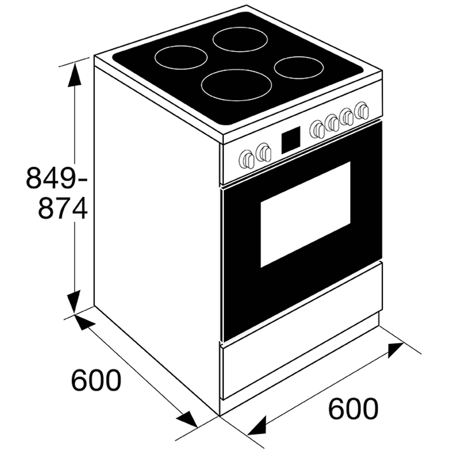 ETNA FIV760RVS Inductie/elektro fornuis (60 cm) -